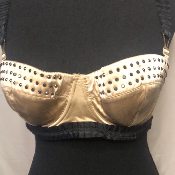 STELLA MCCARTNEY bronze color bra with studs. Soft pad w/ underwire. Size 36 C. - Picture 4 of 13